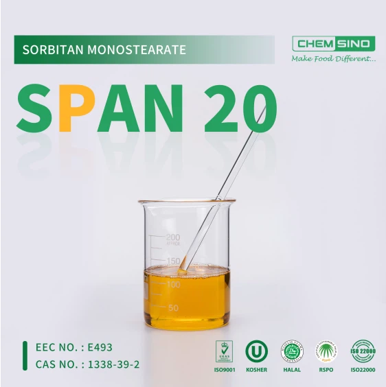 Sorbitan Monolaurate S20 Span 20 Surfactants Hydrophobic Hydrophilic