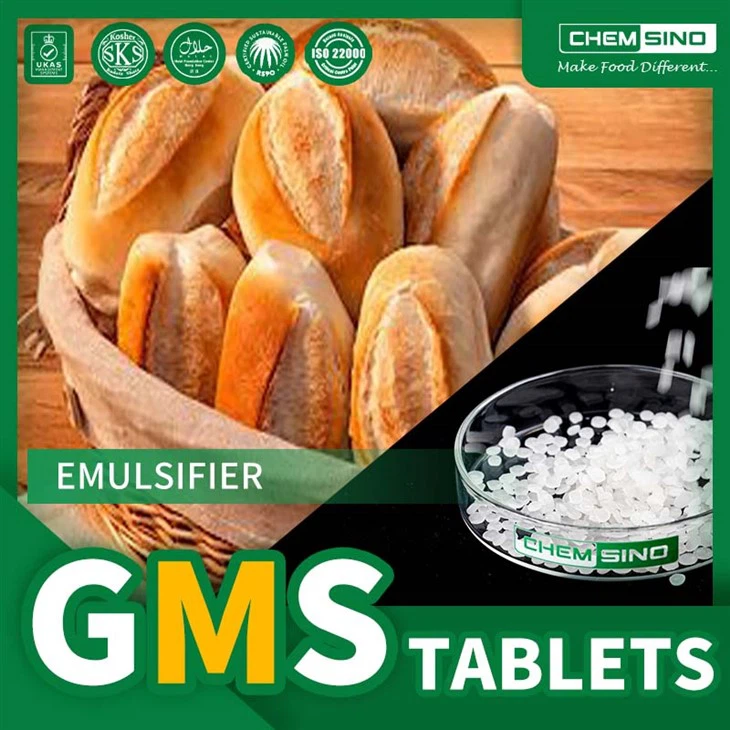 Tabledi DMG Monoglyseridau Distylliedig mewn Rhif CAS Diwydiannol 31566-31-1