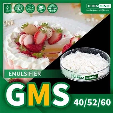 Ychwanegyn Bwyd Amlbwrpas GMS 40 Powdwr Glyserol Monostearad Rhif CAS31566-31-1